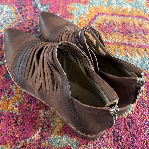 Free People | Women’s Brown Leather Lost Valley Strappy Ankle Zip Ankle Boot 9.5 - Picture 8 of 16
